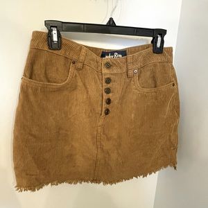 Corduroy tan button mini skirt size 9